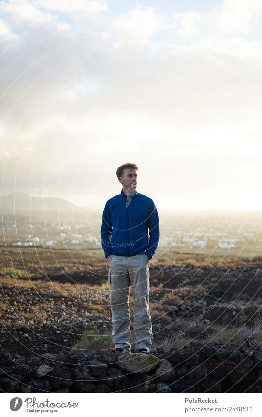 #AS# vision 1 Mensch ästhetisch Erscheinung Mann Außenaufnahme Fuerteventura Bekleidung wandern Landschaft Abenteuer Berge u. Gebirge Abenteurer steinig