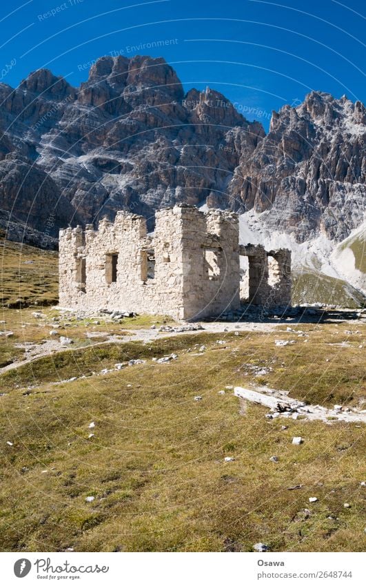 Rifugio Popena Italien Südtirol Alpen Berge u. Gebirge Felsen Gebäude Gipfel Landschaft Dolomiten wandern Bergsteigen Klettern Natur Hütte Alm Zerstörung