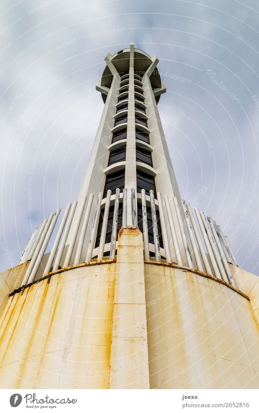 4,3,2... Spanien Leuchtturm Architektur Beton Glas groß modern blau braun schwarz weiß Farbfoto Außenaufnahme Menschenleer Tag Starke Tiefenschärfe Weitwinkel