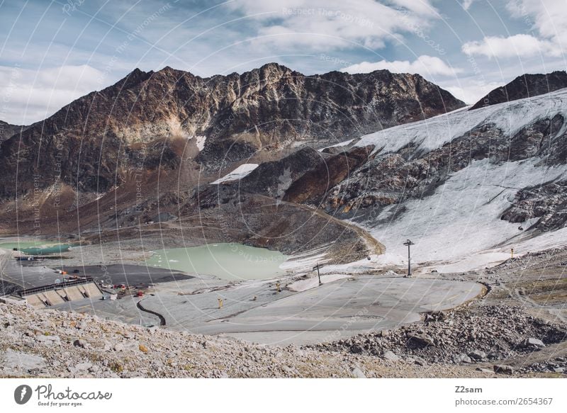 Rettenbachgletscher | Sölden | E5 wandern Natur Landschaft Herbst Eis Frost Schnee Alpen Berge u. Gebirge Gipfel Gletscher Straße gigantisch trist Einsamkeit