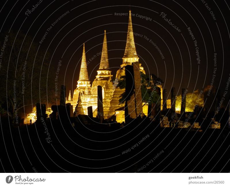 Tempel_2 Abend 3 Thailand Licht Los Angeles ayuttaya Strahlung