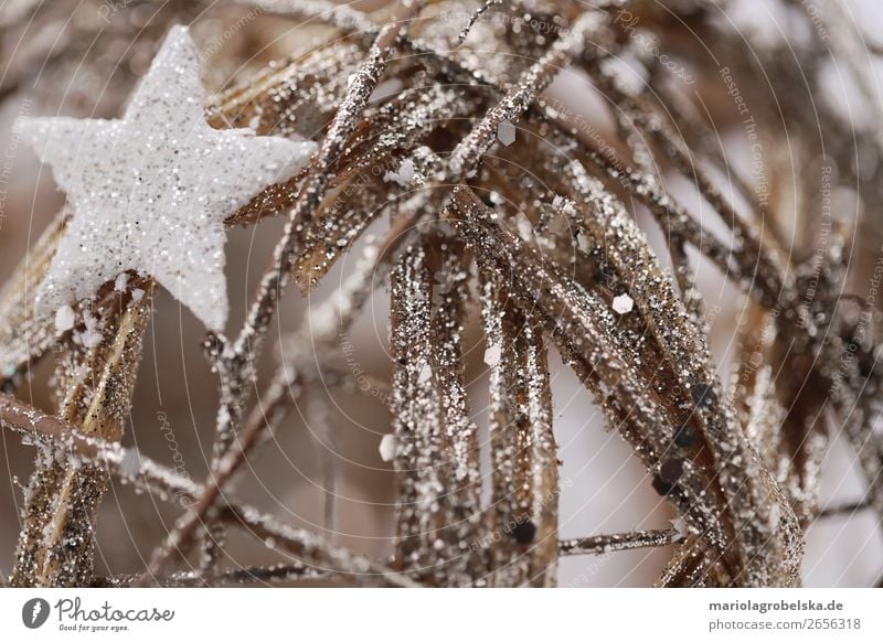 Weihnachtskugel mit Silber Stern Feste & Feiern Weihnachten & Advent Silvester u. Neujahr Dekoration & Verzierung Holz Kugel Design Freizeit & Hobby Freude