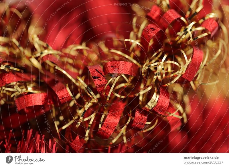 Christmas decoration /bunt rot-gold Freude Glück Dekoration & Verzierung Party Feste & Feiern Valentinstag Weihnachten & Advent Silvester u. Neujahr Papier