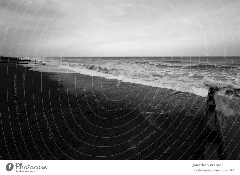 Coast Ferien & Urlaub & Reisen Ausflug Abenteuer Ferne Freiheit Strand Meer Wellen Natur Urelemente Sand Wasser Himmel Wetter Wind Küste Nordsee Ostsee grau