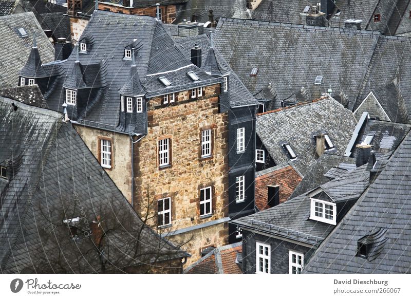 Good old Marburg Stadt Stadtzentrum Altstadt Haus Burg oder Schloss Fassade Fenster Dach weiß Schiefer alt Erker Erkerfenster schön Städtereise Hessen Farbfoto