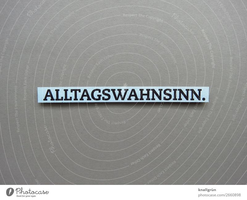 Alltagswahnsinn Leben Routine Alltagsleben Stimmung Alltagstrott Buchstaben Wort Satz Sprache Typographie Schriftzeichen Letter Text Gefühle