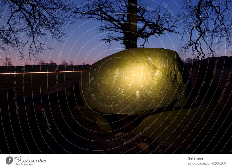 stoned Tourismus Sightseeing Umwelt Natur Landschaft Pflanze Himmel Horizont Herbst Winter Baum Hügel Felsen Stein leuchten bedrohlich Lichtmalerei Taschenlampe