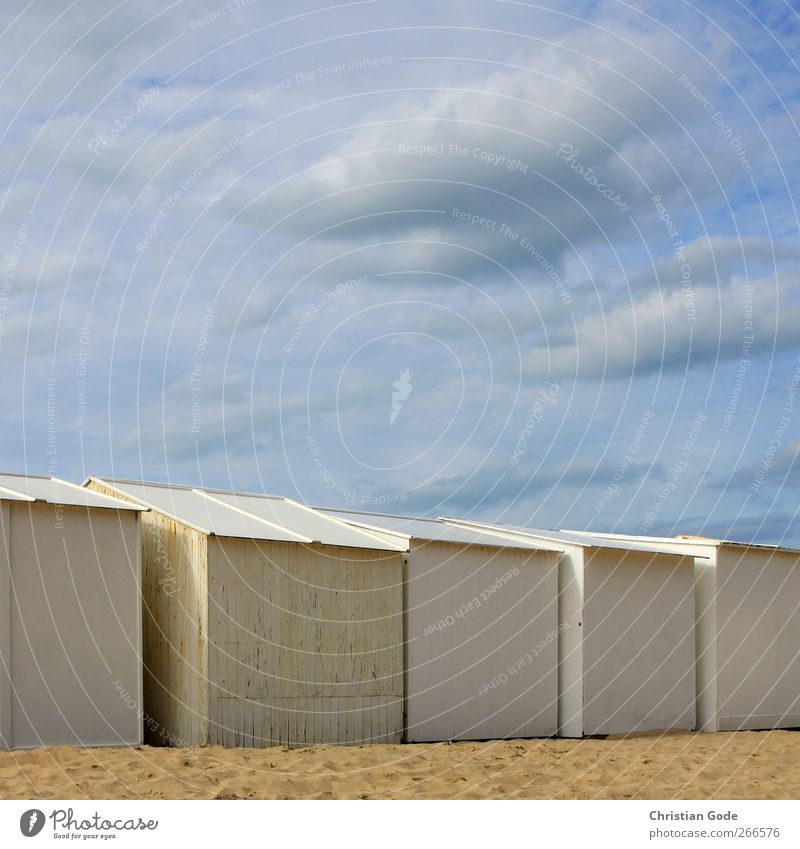 Strandstadt Zufriedenheit Erholung Ferien & Urlaub & Reisen Tourismus Ausflug Ferne Freiheit Sommer Sommerurlaub Sonne Meer Insel Haus Sand Holz gelb Belgien