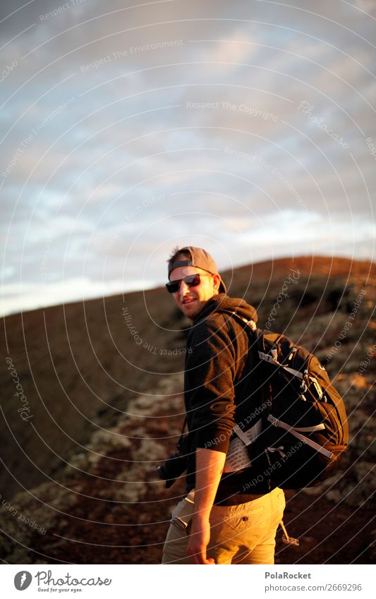 #AS# looking back Kunst ästhetisch wandern Berge u. Gebirge Wege & Pfade steinig Jugendliche Außenaufnahme laufen Blick Erinnerung Mitgefühl Rucksack entdecken