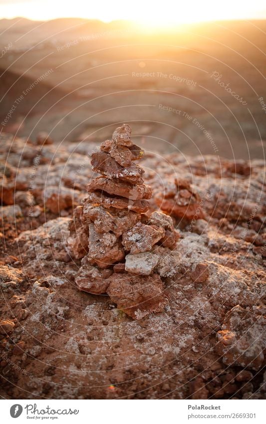 #AS# Haufen Steine Umwelt Natur Landschaft ästhetisch Wegrand steinig wandern Fußweg Steinhaufen Fuerteventura Sonnenuntergang Stimmung Farbfoto Gedeckte Farben