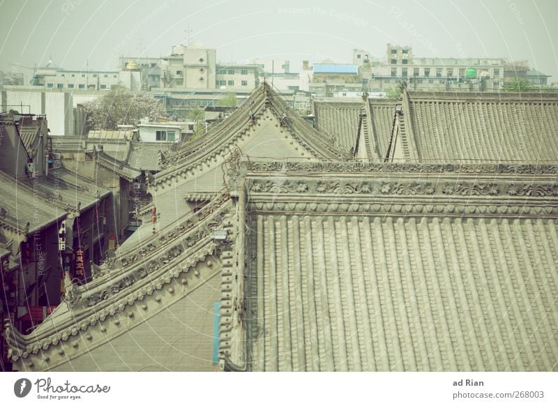 Xi'an China Stadt Altstadt Skyline Bauwerk Gebäude Architektur Mauer Wand Dach Dachrinne Schornstein historisch Tradition alt Farbfoto Außenaufnahme Totale