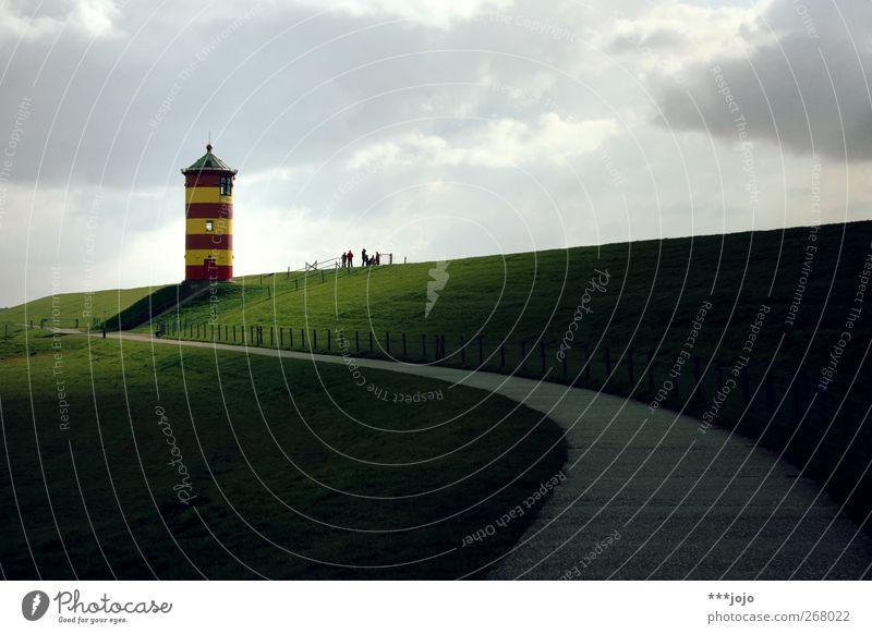 der ausserfriesische. Wahrzeichen leuchten Ostfriesland Deich Damm Leuchtturm Wege & Pfade Turm Pilsum Niedersachsen Küste Himmel Meer Otto Wiese Landschaft