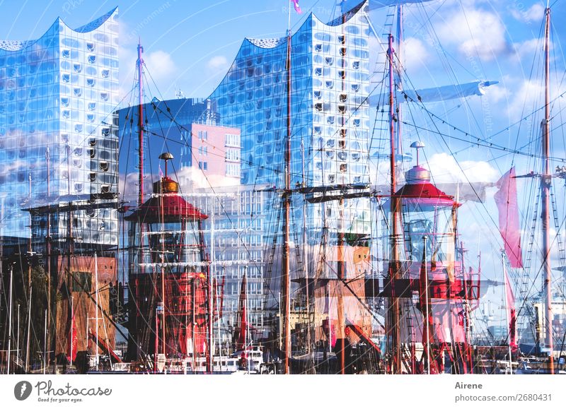 wohltemperiert Sightseeing Städtereise Musik Konzerthalle Schönes Wetter Hamburger Hafen Hafenstadt Skyline Architektur Sehenswürdigkeit Elbphilharmonie