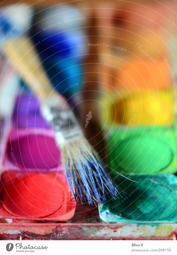 bunt ist gut Freizeit & Hobby Kunst mehrfarbig Farbe Kreativität Farbkasten Pinsel malen Farbfoto Nahaufnahme Muster Menschenleer Schwache Tiefenschärfe