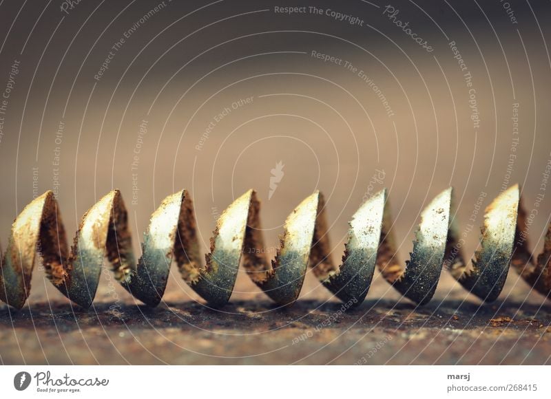 Endlos Arbeit & Erwerbstätigkeit Handwerker Metallbau Industrie Technik & Technologie Kunst Kunstwerk Stahl Rost Schnur Fließspan Eisenspäne alt drehen liegen
