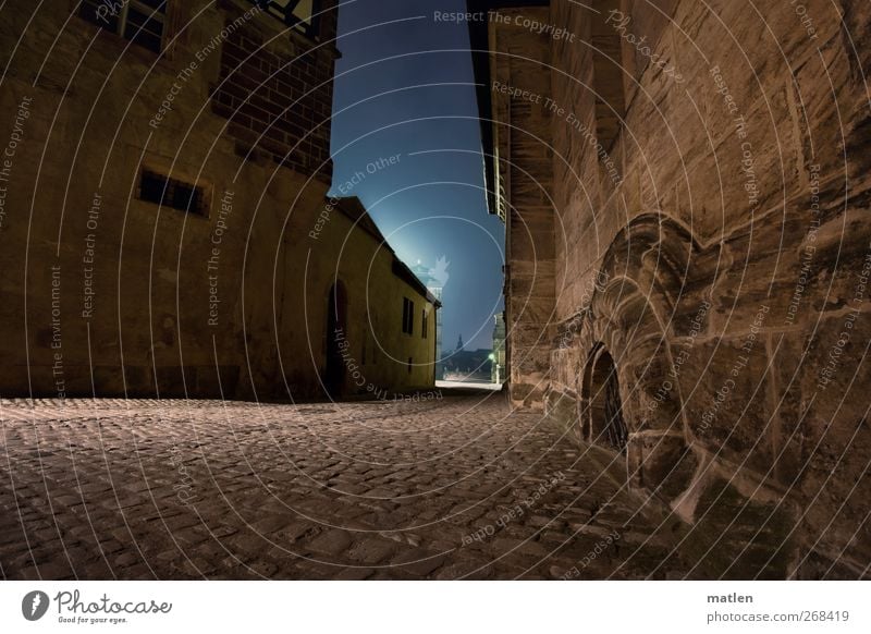 Gassenhauer Stadt Stadtzentrum Altstadt Menschenleer Haus Kirche Dom Platz Bauwerk Gebäude Mauer Wand Sehenswürdigkeit Wahrzeichen blau braun still