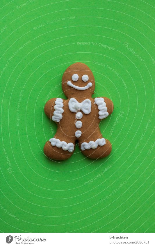 Lebkuchenmännchen Lebensmittel Teigwaren Backwaren Süßwaren Ernährung Feste & Feiern Weihnachten & Advent Jahrmarkt Zeichen wählen Essen liegen Freundlichkeit