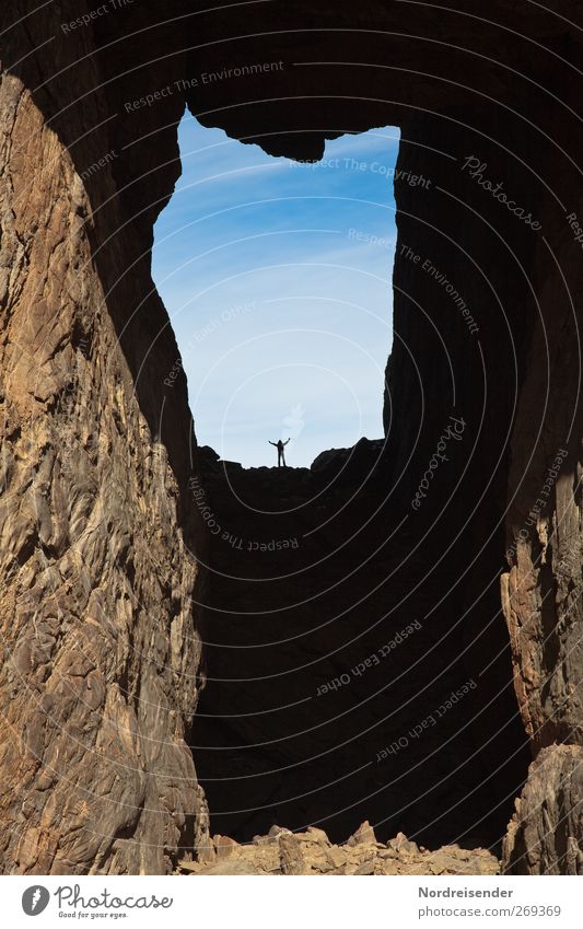 Ich Ferien & Urlaub & Reisen Tourismus Abenteuer Berge u. Gebirge wandern Zeitmaschine Mensch 1 Urelemente Himmel Felsen Schlucht Sehenswürdigkeit Wahrzeichen