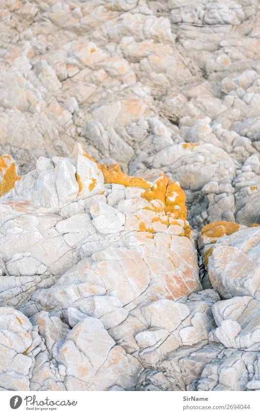 430 [felsenzart] Berge u. Gebirge Umwelt Natur Landschaft Urelemente Küste Seeufer Riff Stein ästhetisch gelb weiß Ewigkeit Idylle rein Wandel & Veränderung