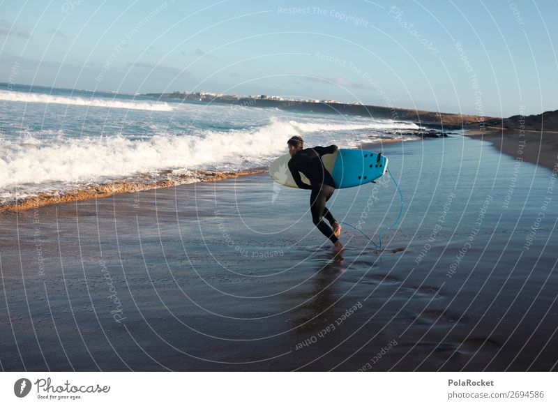 #AS# going in 1 Mensch ästhetisch Surfen Surfer Surfbrett Surfschule Sommer Sommerurlaub Aktion Flugzeugstart Beginn laufen rennen Strand Strandleben