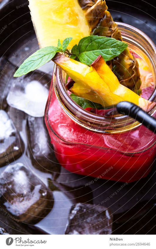 tropischer Fruchtsaft Saft Geschütz trinken Glas frisch süß orange Getränk Cocktail exotisch gelb Sommer Erfrischung kalt Diät Vitamin Zitrusfrüchte Mango