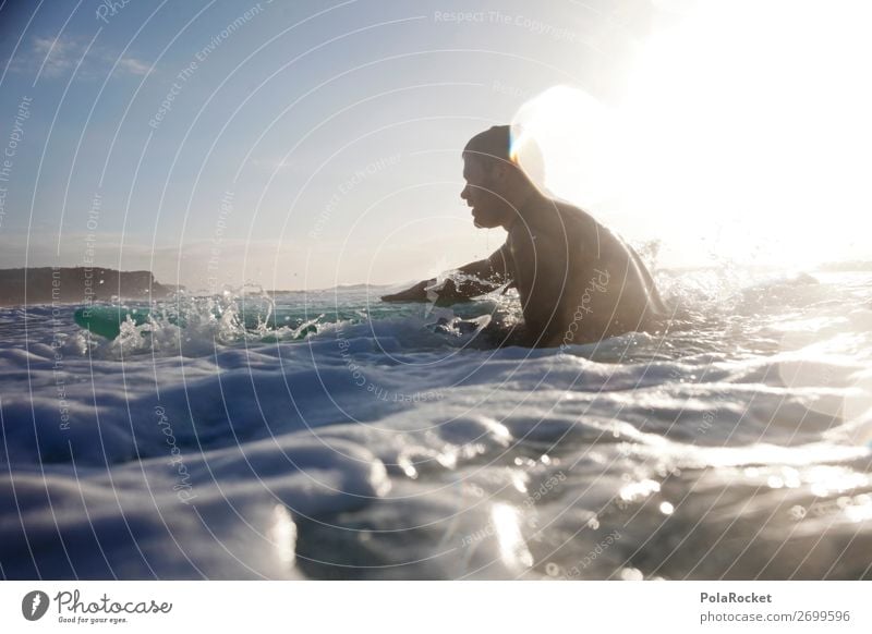 #AS# back out 1 Mensch ästhetisch Surfen Surfer Surfbrett Surfschule Wassersport Farbfoto Gedeckte Farben Außenaufnahme Detailaufnahme Experiment abstrakt