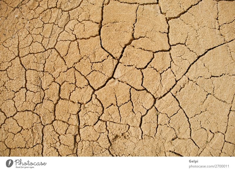 Die Textur ist gerissen, die Erdoberfläche ist trocken. Sommer Sonne Umwelt Natur Erde Sand Klima Klimawandel Wetter Dürre dreckig heiß natürlich braun Tod