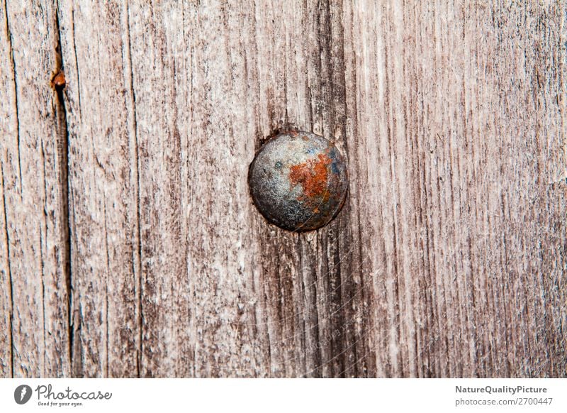 Metallische Niete auf altem Holz Oberfläche Muster Schiffsplanken Rahmen rau retro Textur dreckig Panel Grunge Design abstrakt altehrwürdig Hintergrund Wand