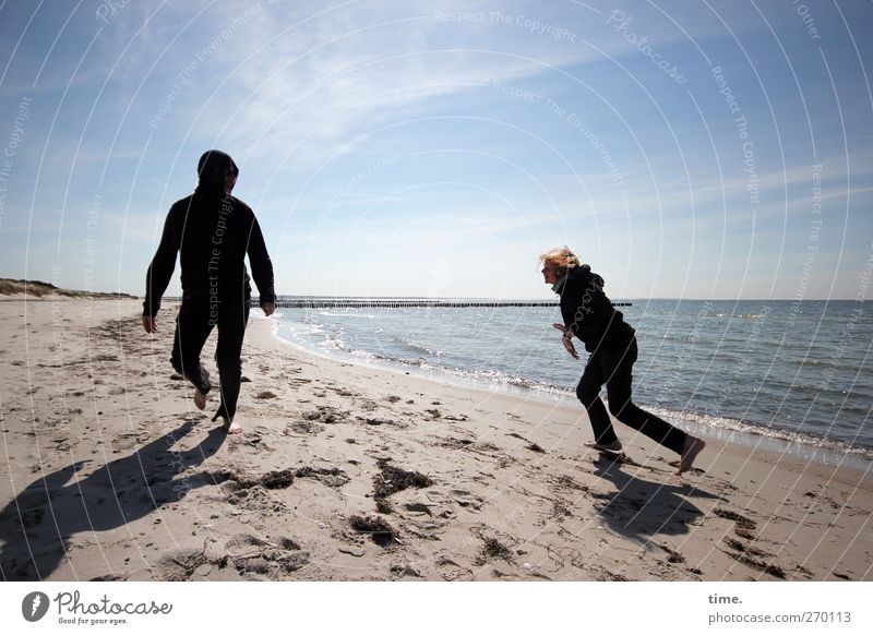 Hiddensee | Unverplante Zeit Mensch maskulin Junger Mann Jugendliche Erwachsene Vater Körper 2 8-13 Jahre Kind Kindheit Sand Wasser Himmel Frühling