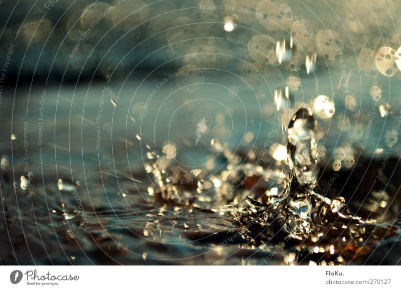 Wasserformen Umwelt Natur Urelemente Wassertropfen Sonnenlicht außergewöhnlich Flüssigkeit glänzend schön nass wild blau weiß spritzen Geplätscher