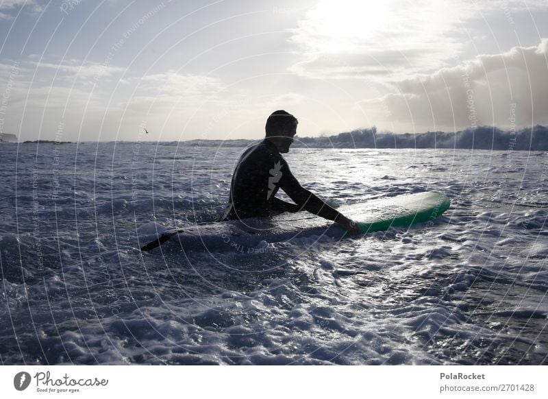 #AS# back 1 Mensch ästhetisch Surfen Surfer Surfbrett Surfschule Meer Meerwasser Wassersport Farbfoto Gedeckte Farben Außenaufnahme Nahaufnahme Detailaufnahme