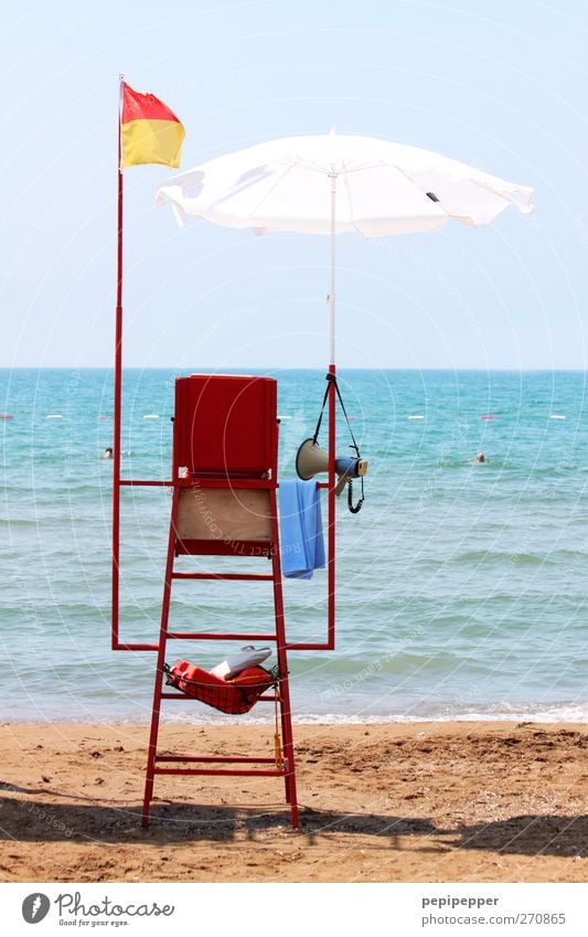 baywatch Ferien & Urlaub & Reisen Tourismus Sommerurlaub Sonnenbad Strand Meer Wellen Schwimmen & Baden Wasser Wolkenloser Himmel Horizont Küste Sand retten