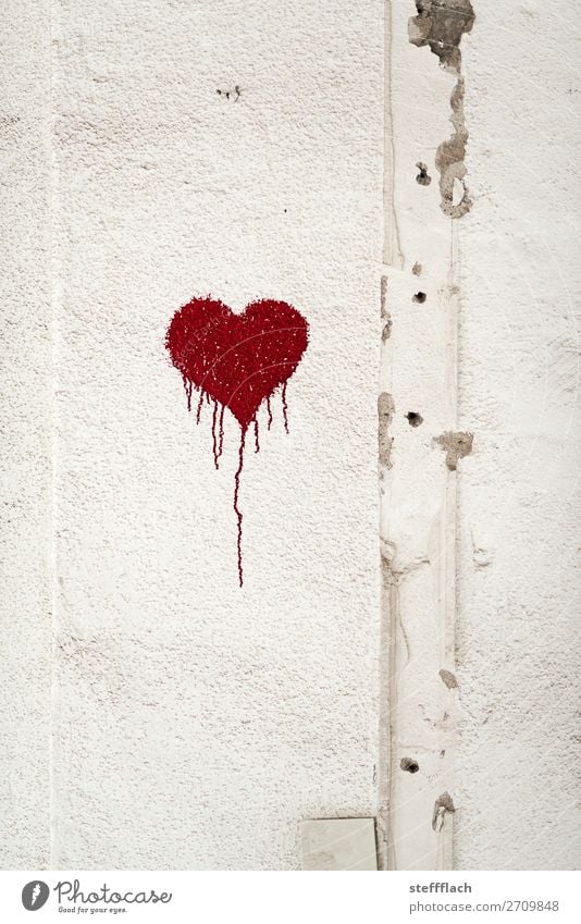 Valentinstag Vandalismus Stil harmonisch Muttertag Hochzeit Geburtstag Taufe Kunst Mauer Wand Stein Zeichen Schilder & Markierungen Graffiti Herz Tropfen Liebe