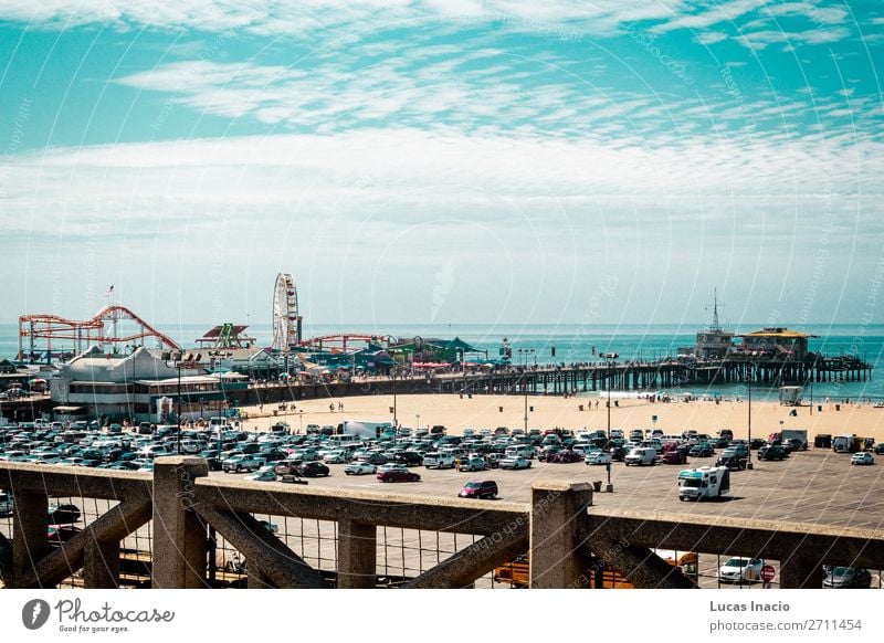 Strandpromenade in Santa Monica, Kalifornien Ferien & Urlaub & Reisen Tourismus Sommer Umwelt Natur Himmel Wolken Skyline Fahrzeug PKW Fernweh amerika