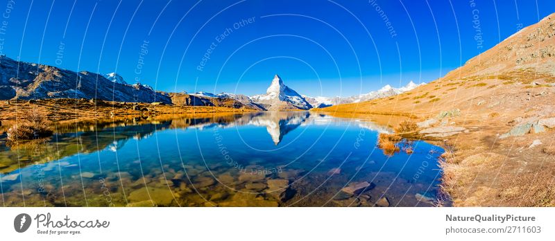 Stellisee - Wallis - Schweiz Zermatt reisen Matterhorn stellisee wallis kanton Berge u. Gebirge Alpen Gipfel Felsen Landschaft Schweizer Europa berühmt Eis