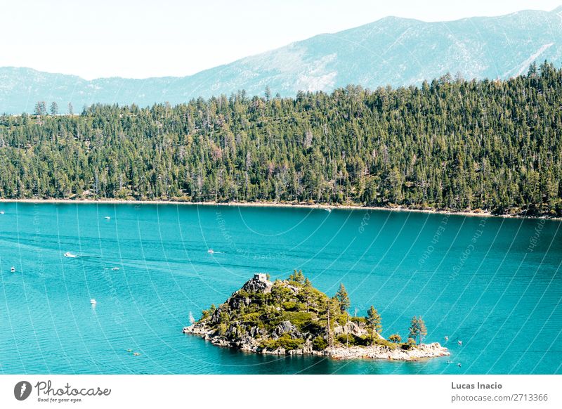 Geisterinsel an der Emerald Bay und Lake Tahoe Ferien & Urlaub & Reisen Tourismus Sommer Insel Berge u. Gebirge Garten Umwelt Natur Himmel Baum Gras Blatt Park