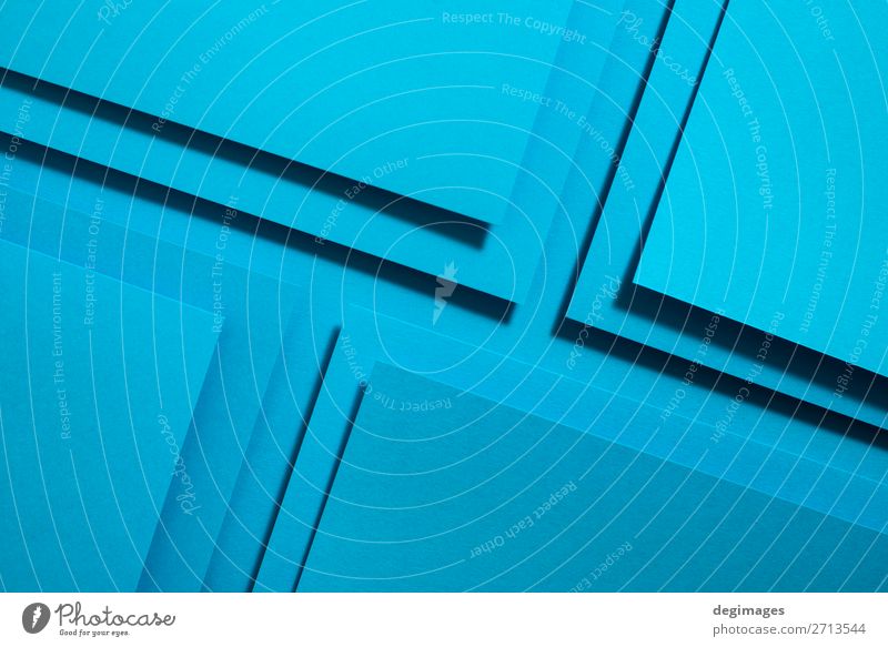 Blaues Papier Material Design. Geometrische einfarbige Formen Tapete Handwerk Kunst Linie Streifen retro blau Farbe geometrisch Hintergrund Konsistenz graphisch