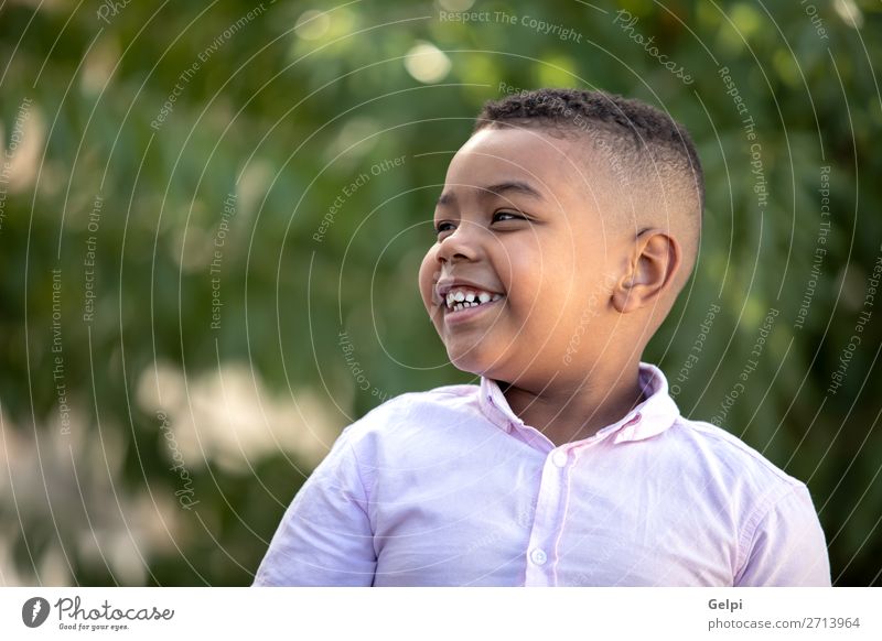 Liebenswertes lateinamerikanisches Kind im Garten Lifestyle Freude Gesicht Spielen Mensch Junge Mann Erwachsene Kindheit Natur Park Lächeln Fröhlichkeit heiß