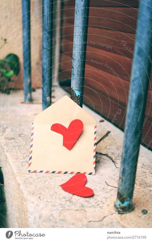 Schöner Hintergrund zum Valentinstag-Thema Stil Design schön Wellness Leben Feste & Feiern Familie & Verwandtschaft Paar Herz Liebe frisch nah rot Gefühle Treue