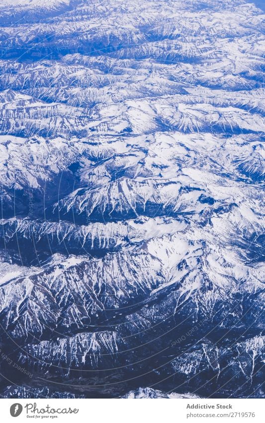 Bergkette im Schnee Berge u. Gebirge Reichweite Fluggerät Landschaft Aussicht Vierfachhubschrauber Bergsteigen Panorama (Bildformat) abgelegen Dröhnen Tourismus