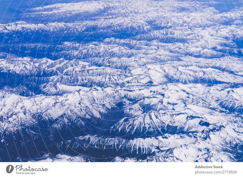 Bergkette im Schnee Berge u. Gebirge Reichweite Fluggerät Landschaft Aussicht Vierfachhubschrauber Bergsteigen Panorama (Bildformat) abgelegen Dröhnen Tourismus