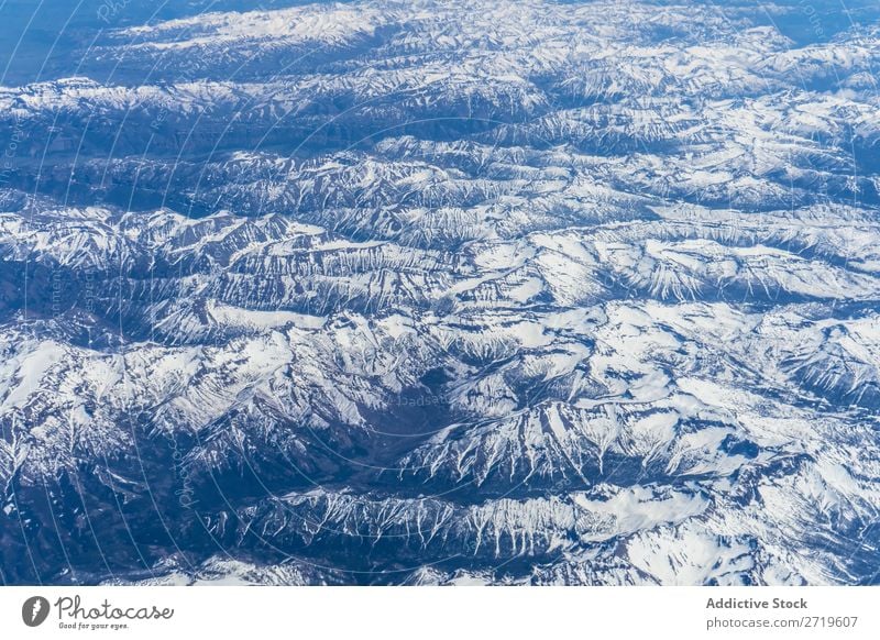 Bergkette im Schnee Berge u. Gebirge Reichweite Fluggerät Landschaft Aussicht Vierfachhubschrauber Bergsteigen Panorama (Bildformat) abgelegen Dröhnen Tourismus