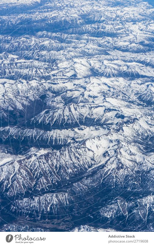 Bergkette im Schnee Berge u. Gebirge Reichweite Fluggerät Landschaft Aussicht Vierfachhubschrauber Bergsteigen Panorama (Bildformat) abgelegen Dröhnen Tourismus