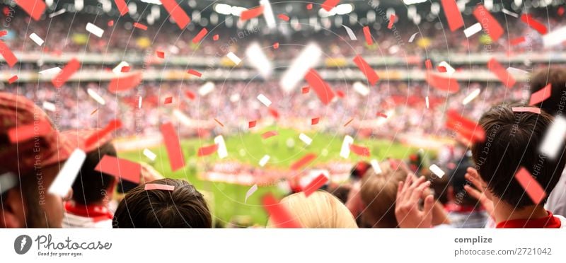 Begeisterte Fussball-Fans im Stadion | Panorama Freude sportlich Freizeit & Hobby Feste & Feiern Sport Ballsport Sportmannschaft Publikum Hooligan Tribüne