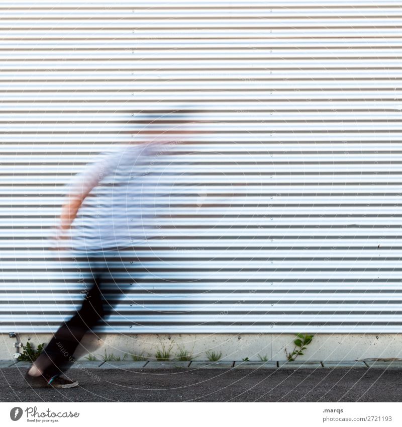 Start Mensch Erwachsene 1 Mauer Wand rennen Geschwindigkeit Beginn Beratung Bewegung Ziel Zusammenhalt Motivation Farbfoto Außenaufnahme abstrakt