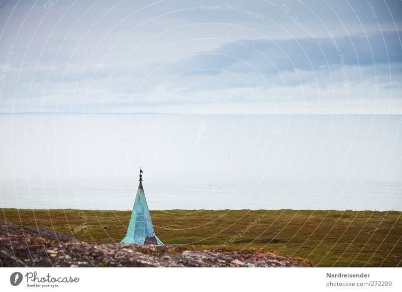 Außenposten ruhig Meditation Tourismus Meer Landschaft Urelemente Himmel Wolken Klima schlechtes Wetter Küste Kirche Architektur Sehenswürdigkeit Wahrzeichen