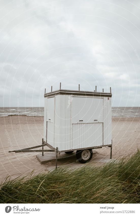 Seasons End Ferien & Urlaub & Reisen Tourismus Sommerurlaub Wolken Herbst schlechtes Wetter Küste Strand Ostsee Holz Erholung frieren warten kalt maritim trist