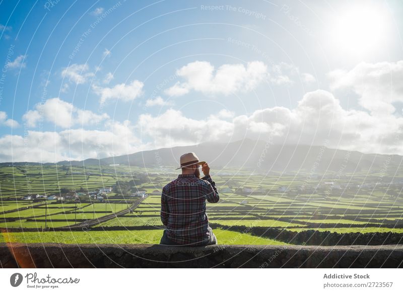 Luftbild zu grünen Feldern Aussicht Natur Wiese Gras Landschaft ländlich Sommer Pflanze Azoren Frühling Rasen Landen Umwelt Jahreszeiten Bauernhof schön