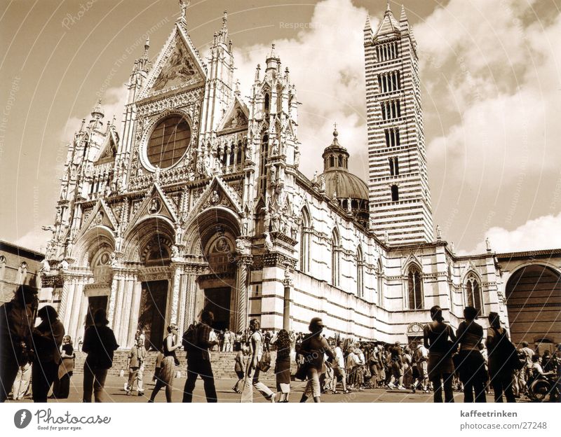 Sienna - Italien Tourist Attraktion Europa Siena Dom Marmor mediteran Sepia Schwarzweißfoto