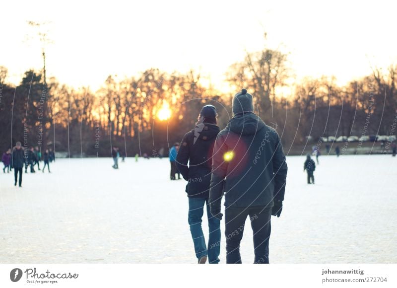 eiswanderung. maskulin Junger Mann Jugendliche Freundschaft Leben 2 Mensch Menschenmenge 18-30 Jahre Erwachsene Umwelt Sonne Sonnenaufgang Sonnenuntergang